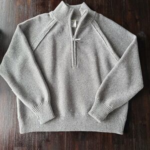 Aerie Women's Gray Zip-Up Sweater
